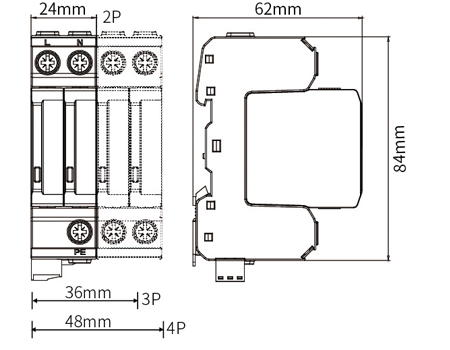 Dimensions of 40kA AC Power SPD